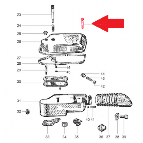 Tornillo Tapa Caja Filtro aire Carburador Vespa