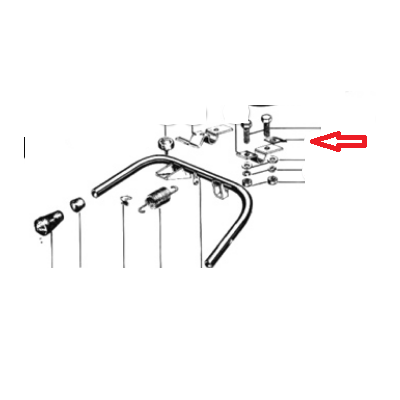 Pletina ajuste Caballete Vespa CL, DS, DN, Iris, T5 ,TX y PX -Elástica-