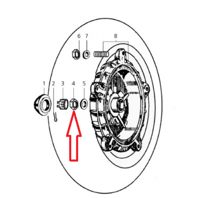 Tuerca Tambor Vespa PK, PX, TX, T5 -Hexágono 24mm- Eje rueda trasera