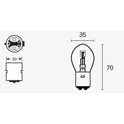 Bombilla Vespa 12V 25/25W