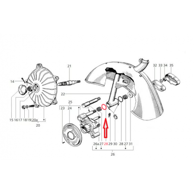 Junta Tórica Vespa eje basculante 93188
