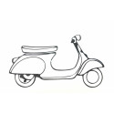 Adhesivo Vespa Sprint, 150S, 160, GT... -Negro-